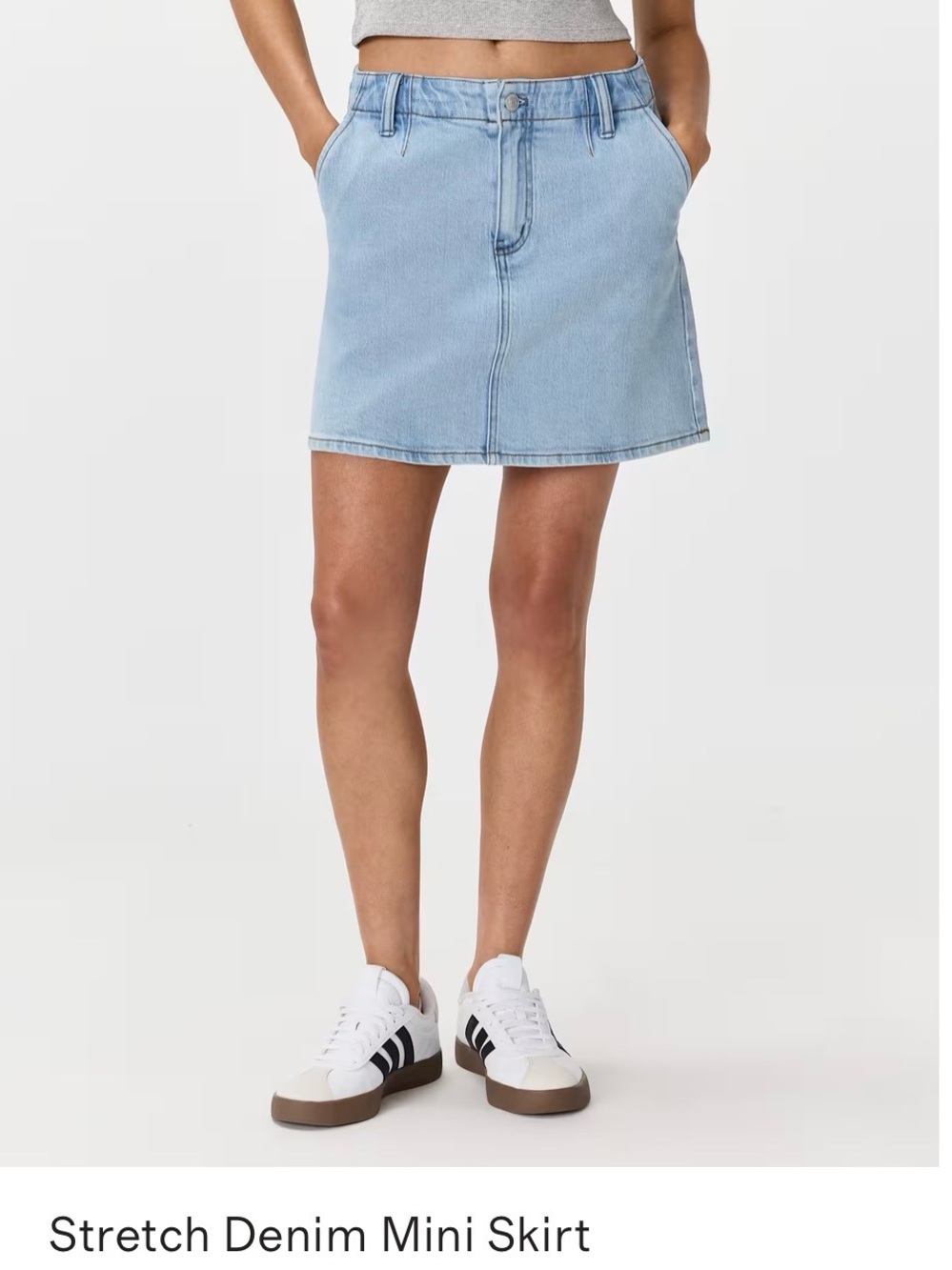 Quince Light Blue Stretch Denim Mini Skirt Size 32